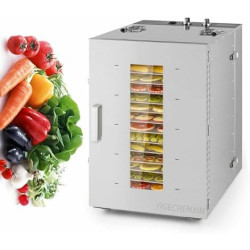 Deshidratador de alimentos de temperatura ajustable de 16 bandejas -  grado industrial, 220 V/110 V